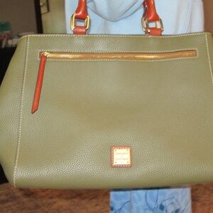 Dooney & Bourke Olive Pebble Zip Satchel